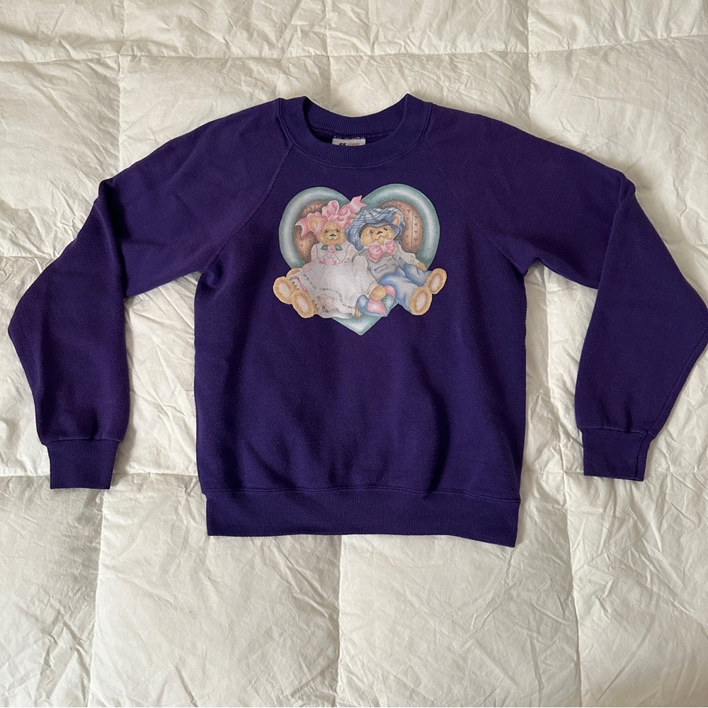 vintage sturdy sweats by lee teddy bear crew neck sweater